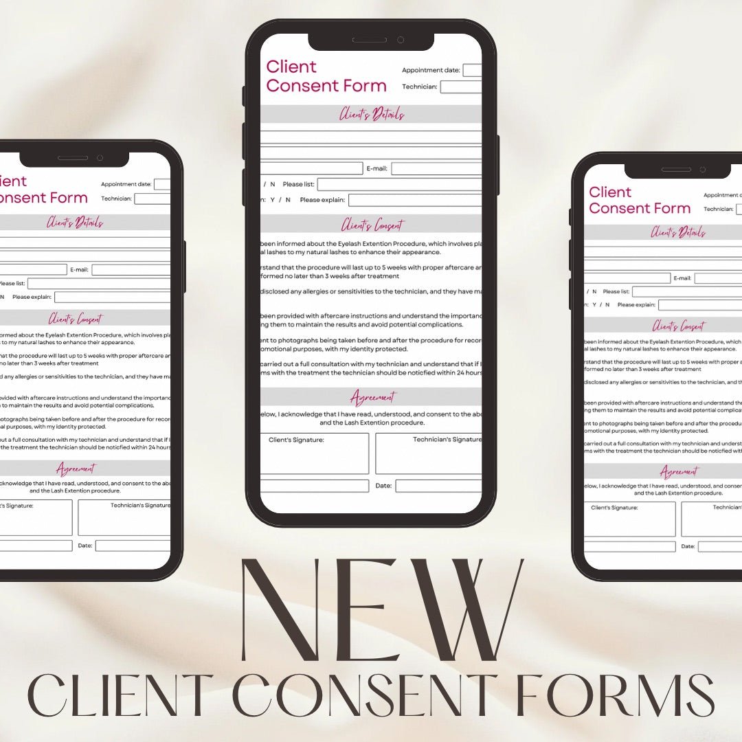 Client Consent Forms - Printable PDF - Lash Paige